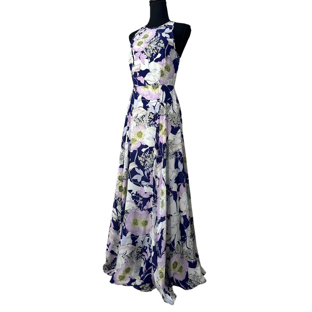 Yumi Kim Silk  Maxi Dress Small Tropical‎ Floral Racerback Resort Event Gown